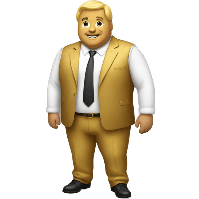 golden fat man in suite  emoji