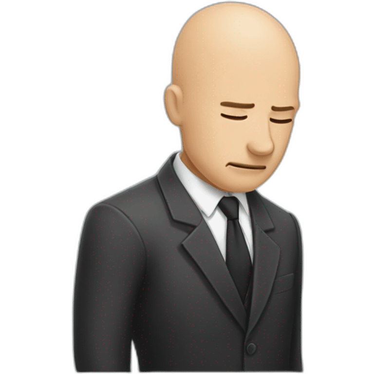  Bald facepalm in a suit emoji