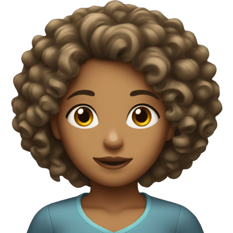 A girl with curly hair emoji