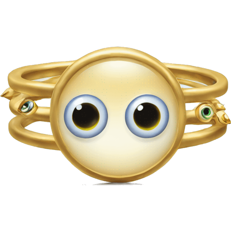 very thin gold ring studded with eyeballs emoji