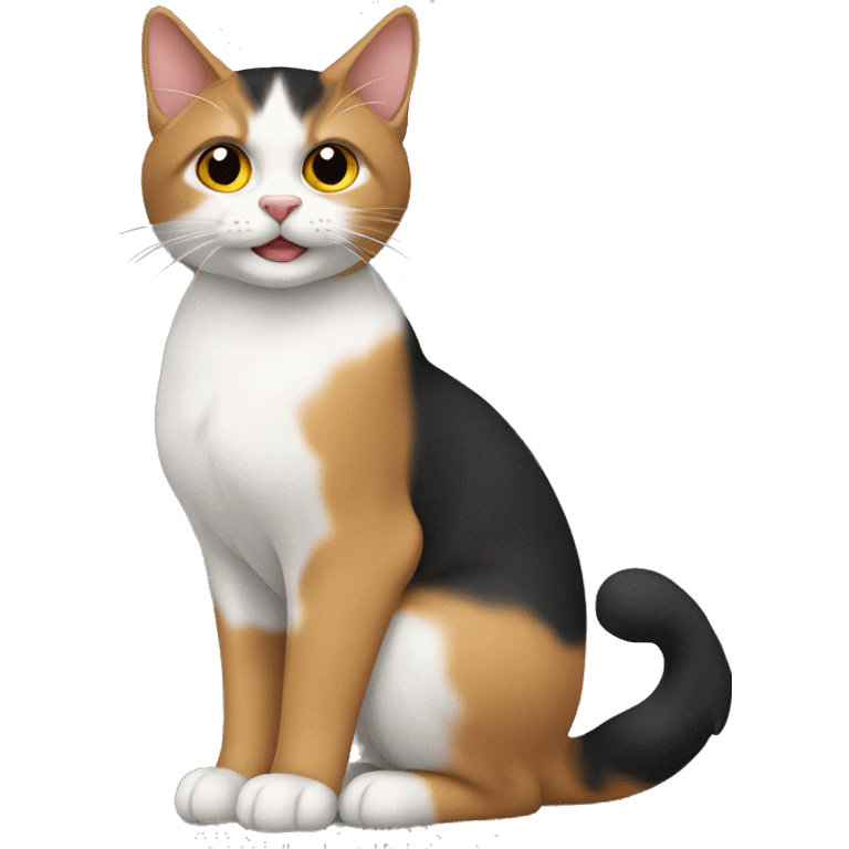 gato tricolor deitado emoji