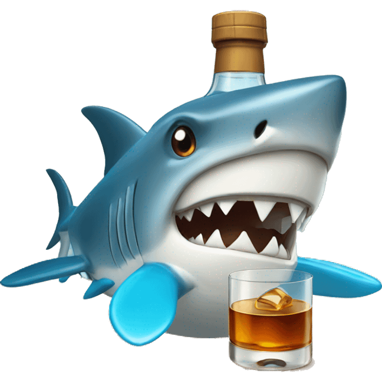 Shark with whiskey  emoji