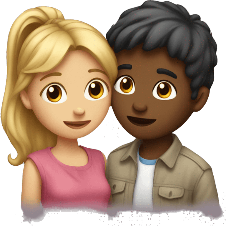 boy and girl kissing emoji