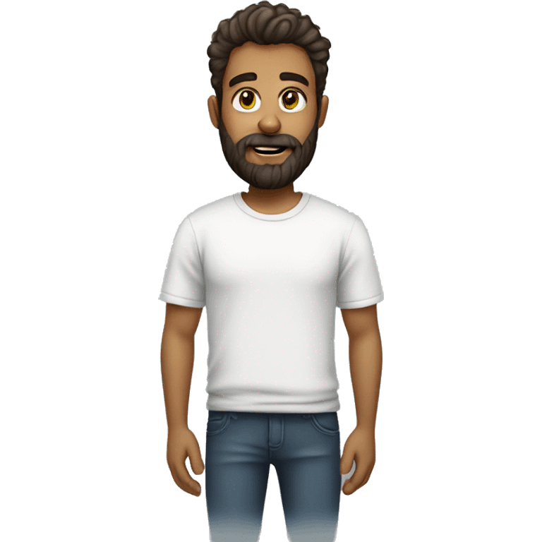 bearded hairy man in tshirt emoji