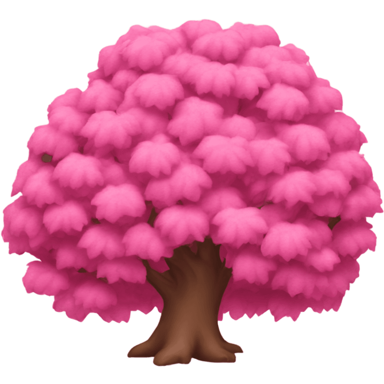 Pink tree covered with pink leaves  emoji