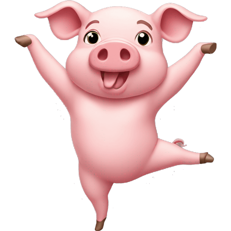 Pig doing gymnastics  emoji