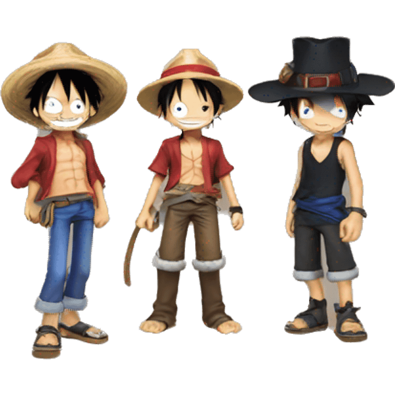 emoji de luffy, ace y sabo emoji