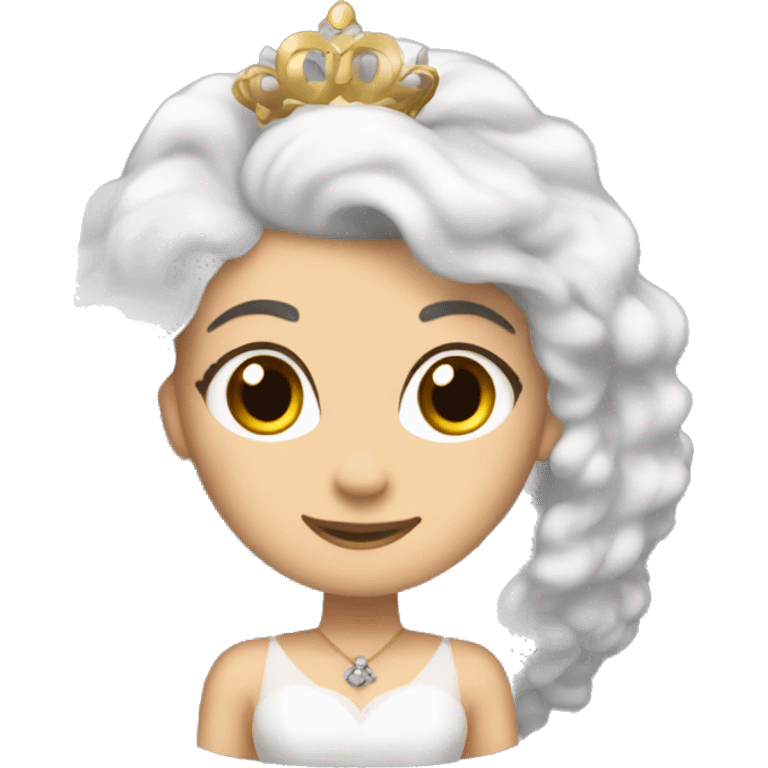 Princesa blanca con cabello churon laro emoji