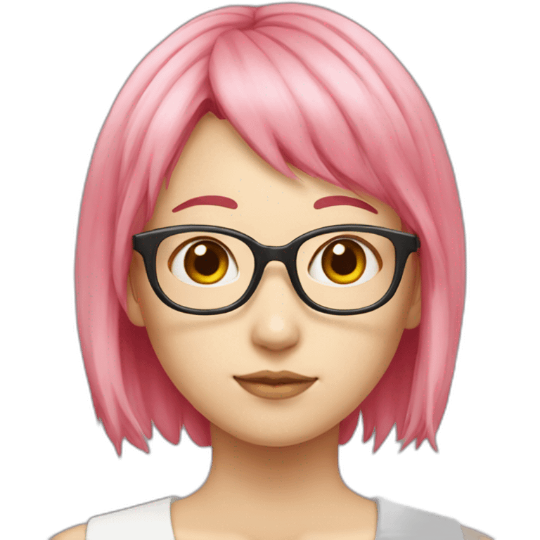 pinkhair-fat-japanese-redspectacle emoji