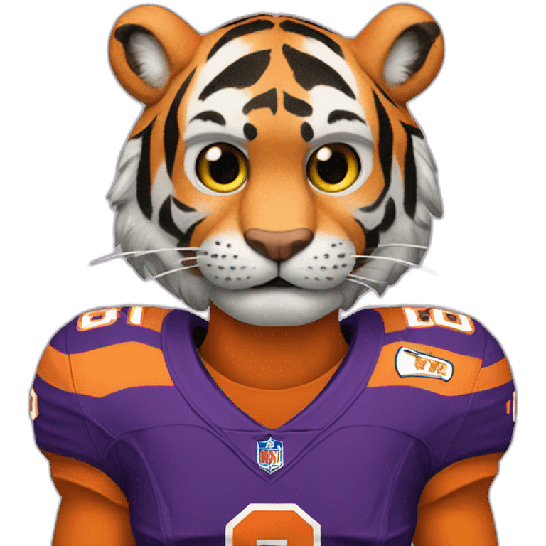 tiger dressed as joe burrow emoji