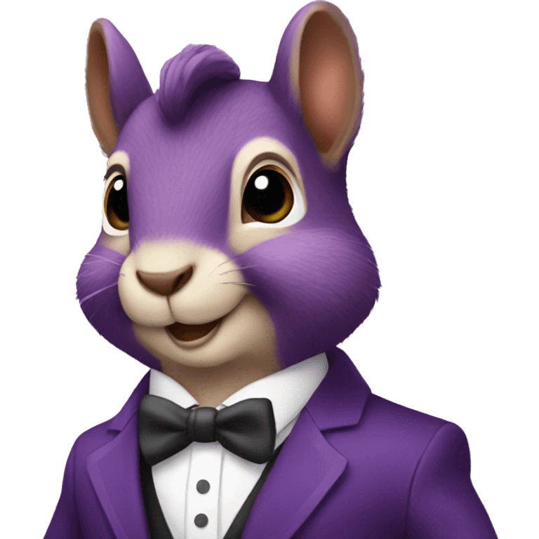 purple squirrel in formal suit emoji