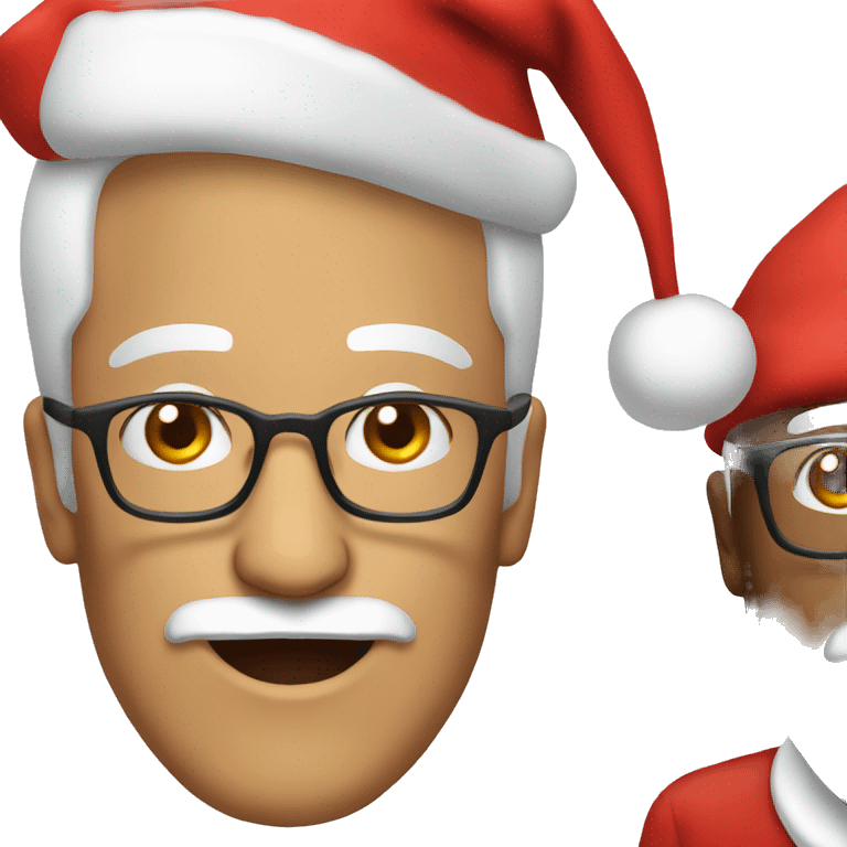 Older Man with glasses and Santa hat emoji