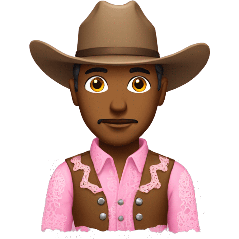 Cowboy with a pink lace emoji