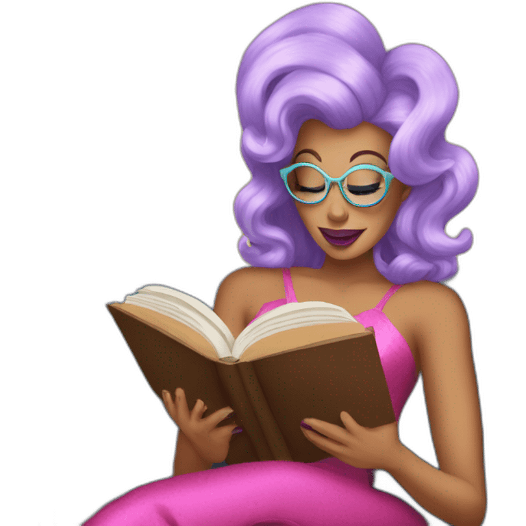 drag queen reading a book emoji