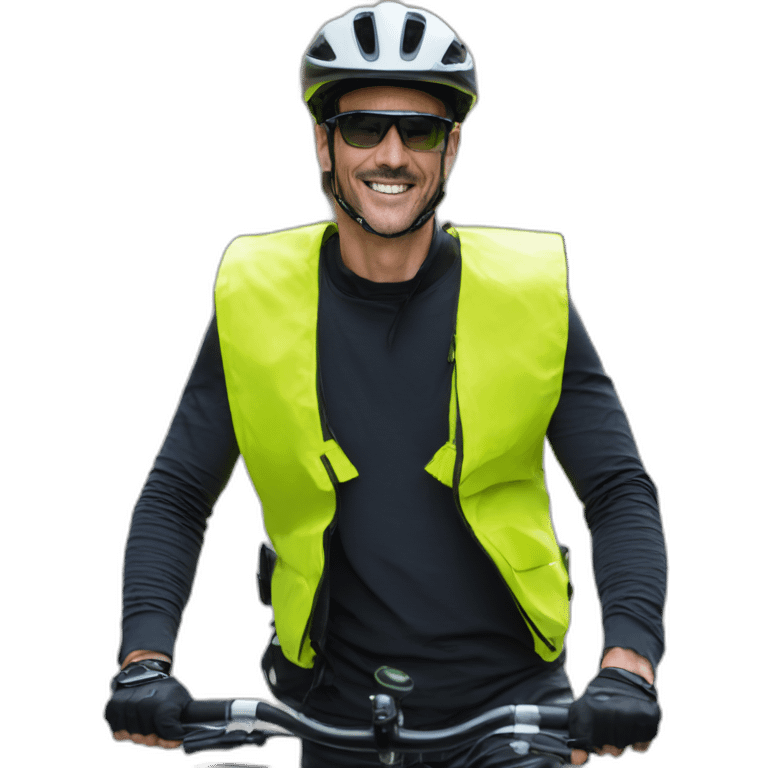 trottinette homme chauve yellow safety vest emoji