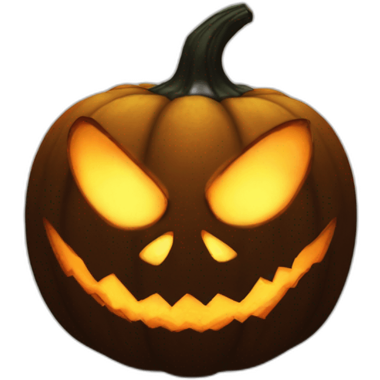 Blackfire pumpkin head with demon eyes emoji