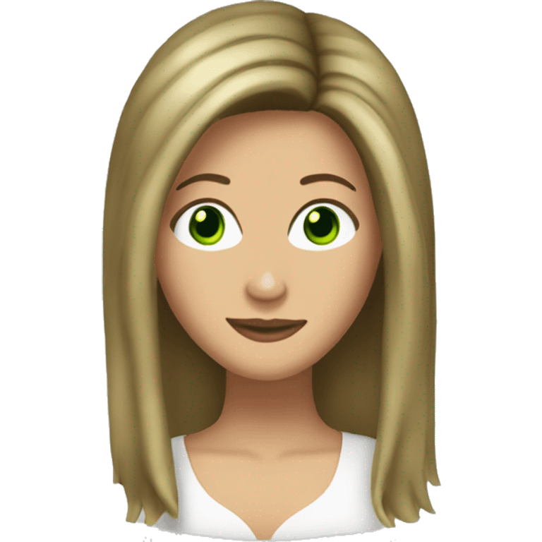 Rachel Green friends with hair highlights and green eyes emoji