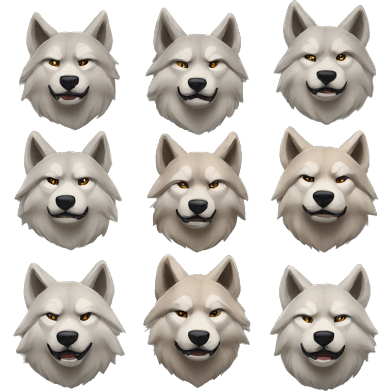 pack of muscular wolves emoji