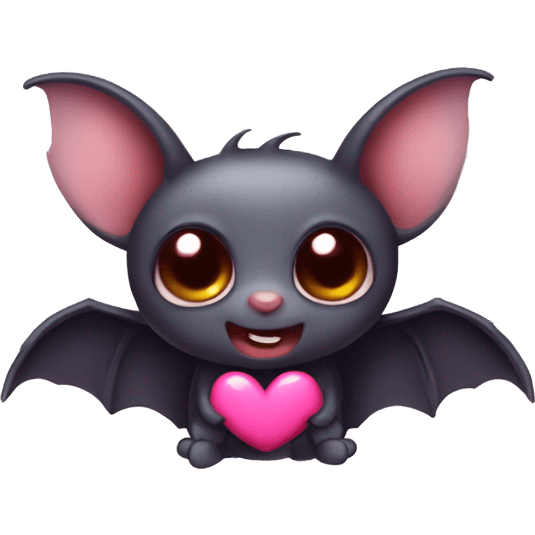 cute bat with heart eyes  emoji