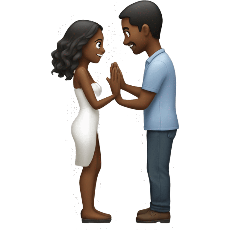 Woman proposing to man emoji