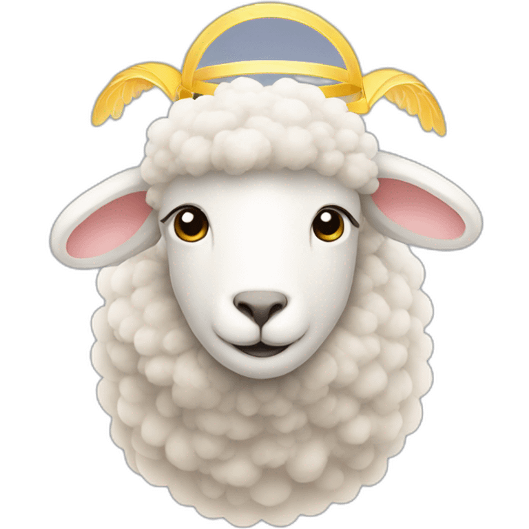 Sheep with an Angel halo  emoji