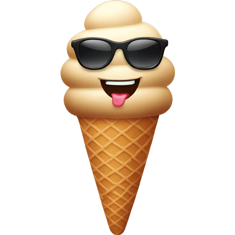 Ice cream with sunglasses  emoji