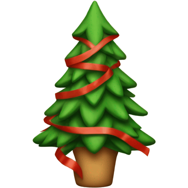 Christmas tree with red ribbon emoji