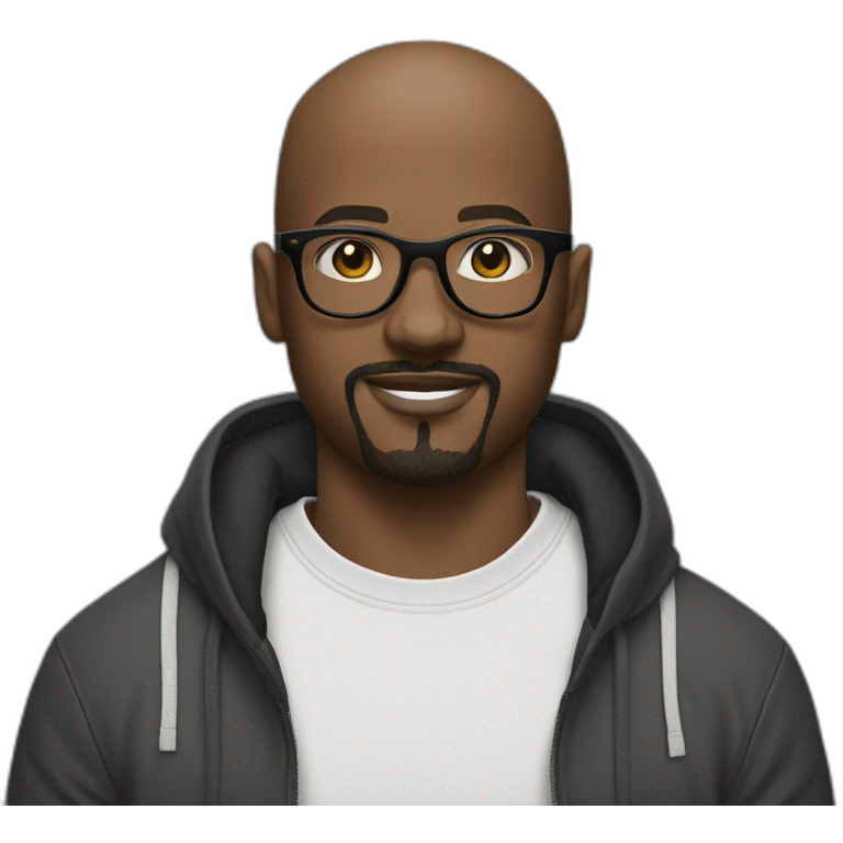 Sort of Bald young black man with faded black goatee glasses eye rolling holding Jordan Sneakers emoji