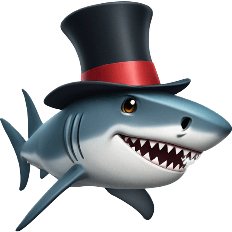 shark with tophat emoji