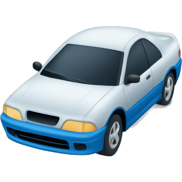 running blue car emoji