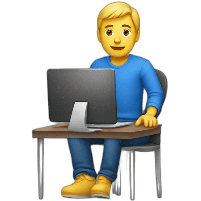 Personne qui joue sur un PC emoji