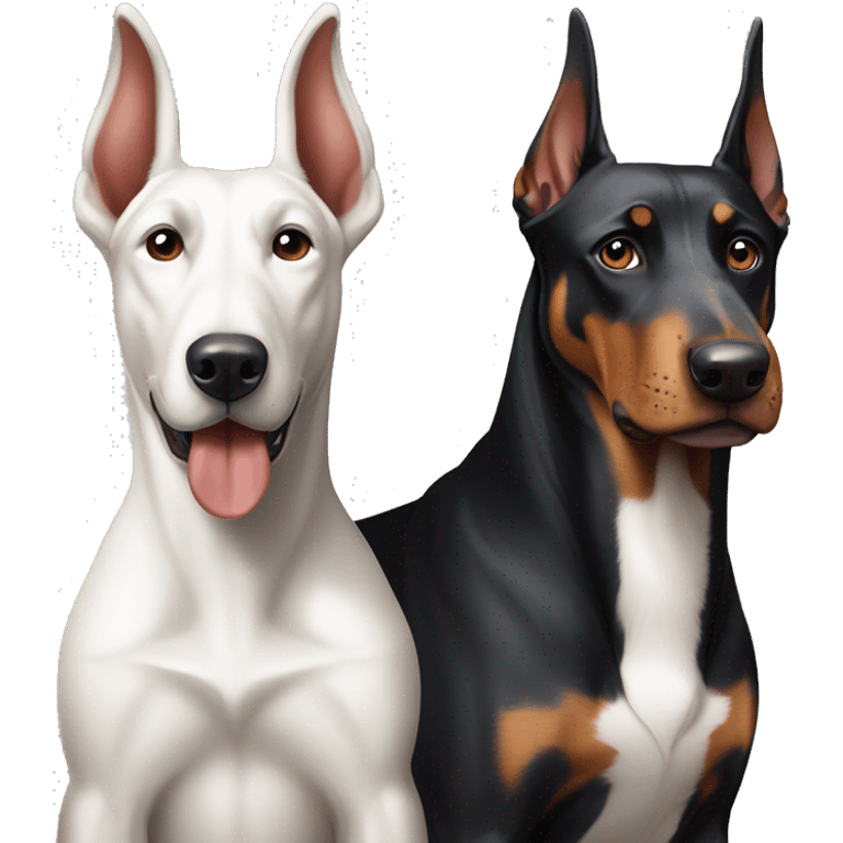 Doberman and Samoyed  emoji