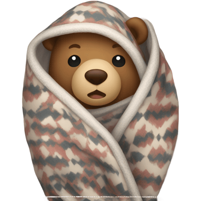 bear cozy in blanket emoji