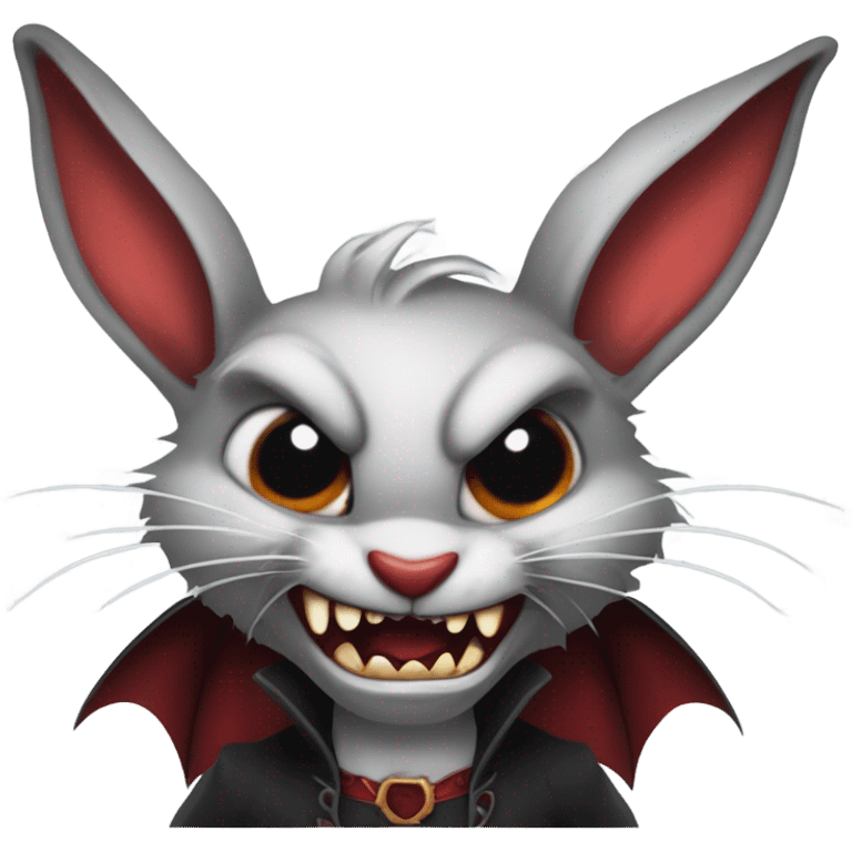 Rabbit as vampire angry emoji