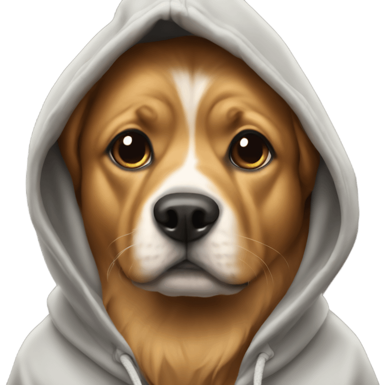 Dog wearing hoodie emoji