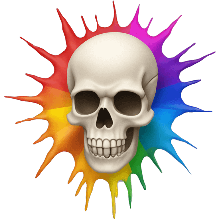 Skull exploding with gay pride emoji