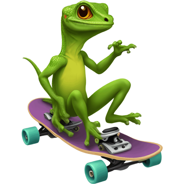 Lizard skateboarding emoji