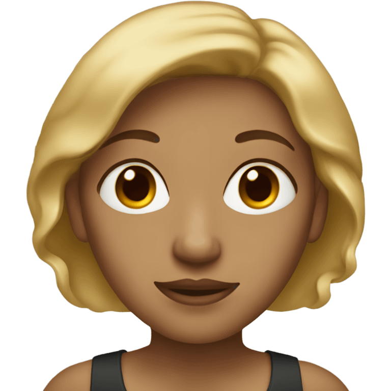 Dark blonde woman with brown eyes emoji