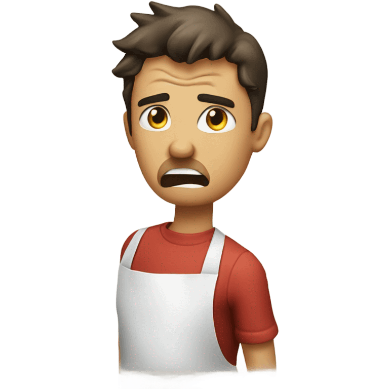 person tearing their apron off in anger emoji