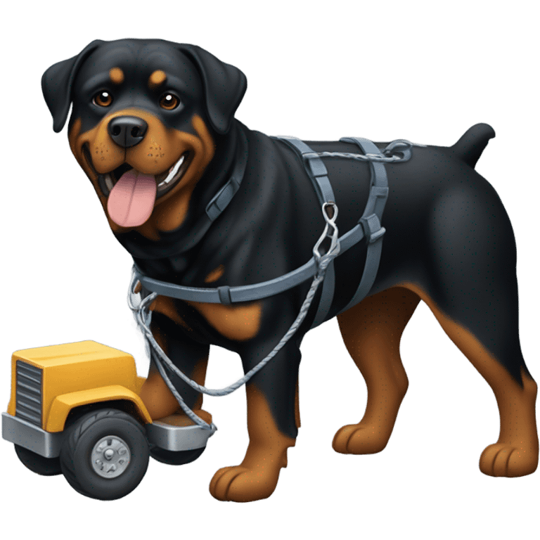 Rottweiler hauling a trailer  emoji