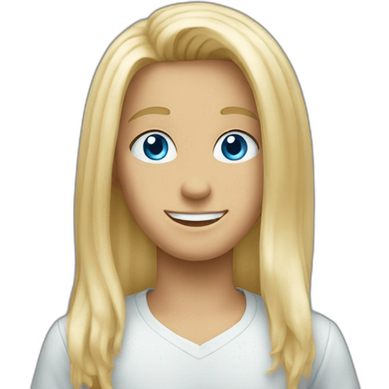 blond blue-eyes long hair smile emoji