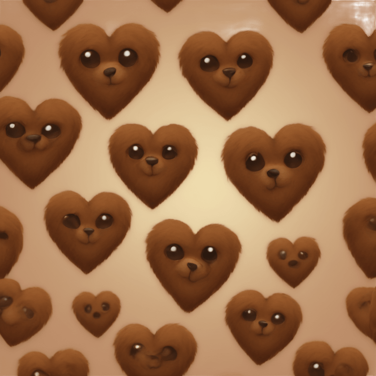 Brown fur heart emoji