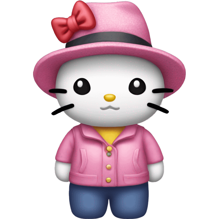 hello kitty with hat emoji