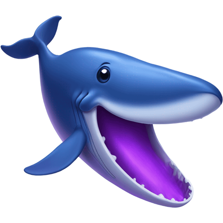 Blue whale purple, open mouth emoji