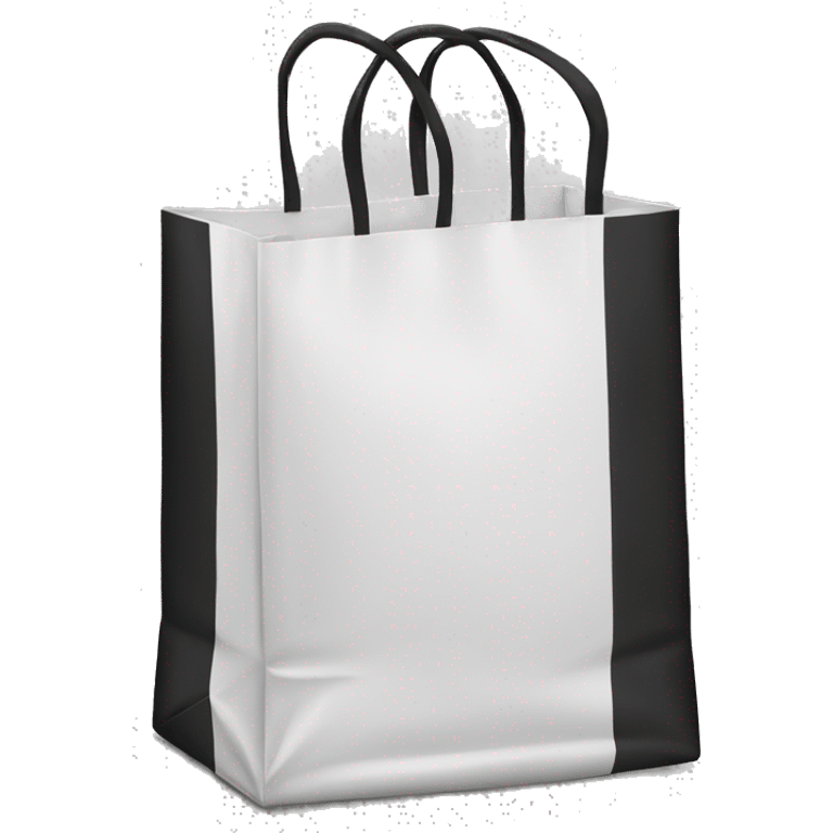 Shopping bag with black and white stripes emoji