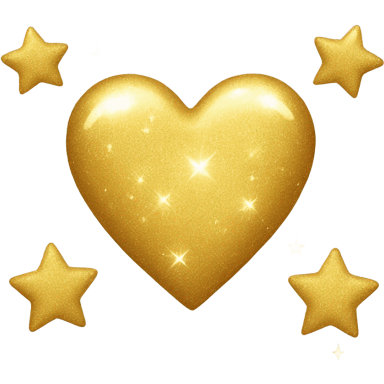 Golden heart with sparkles emoji