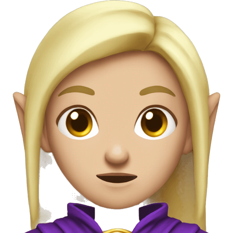 mad angry angry sad Noble female Elf with Elf ears and blonde hair and purple robes emoji