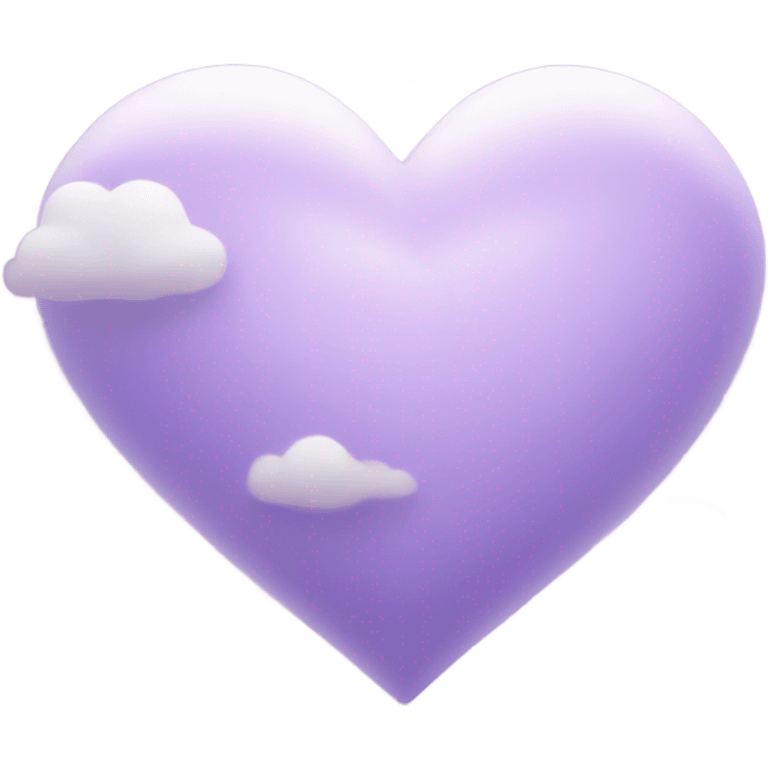 light violet heart with clouds and stars emoji