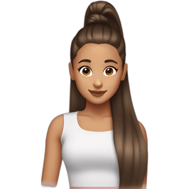 Ariana Grande with ponytail emoji