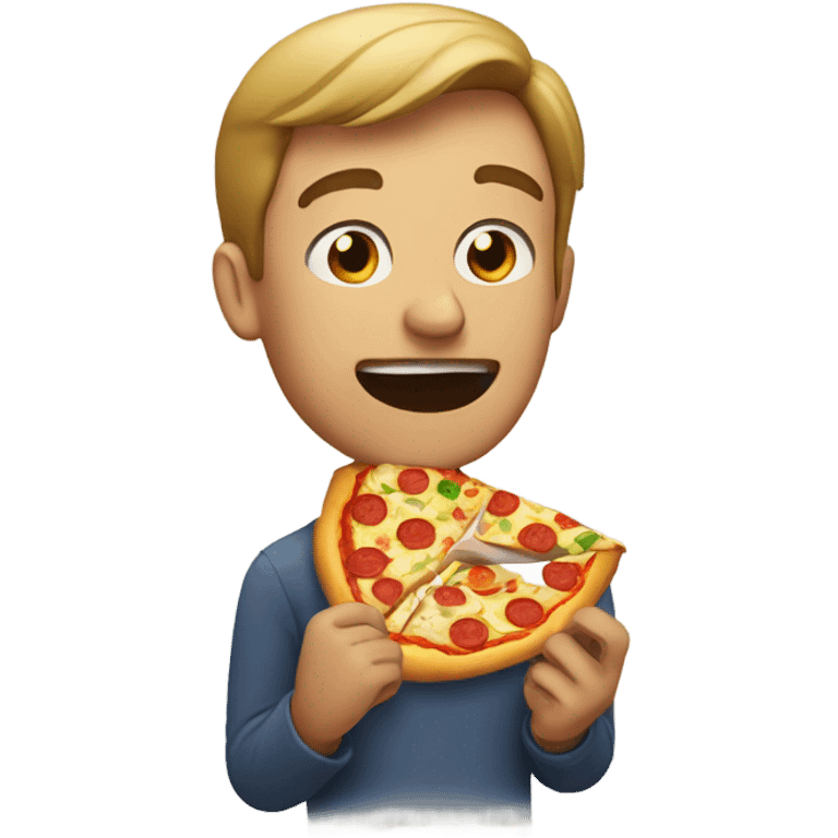 A man eating pizza  emoji